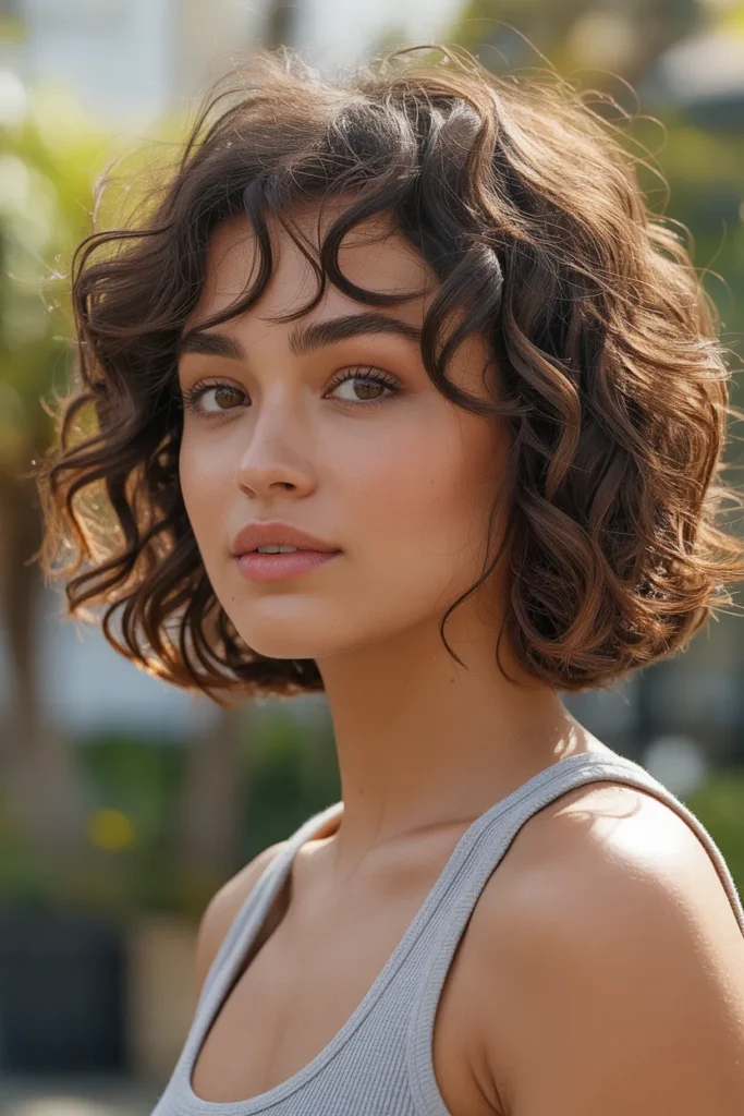 medium length wavy bob with natural curl 3hrnH1BaTom2MxCWoPFbsA WgB9Aoe0Qfmq89g4d0HSAw