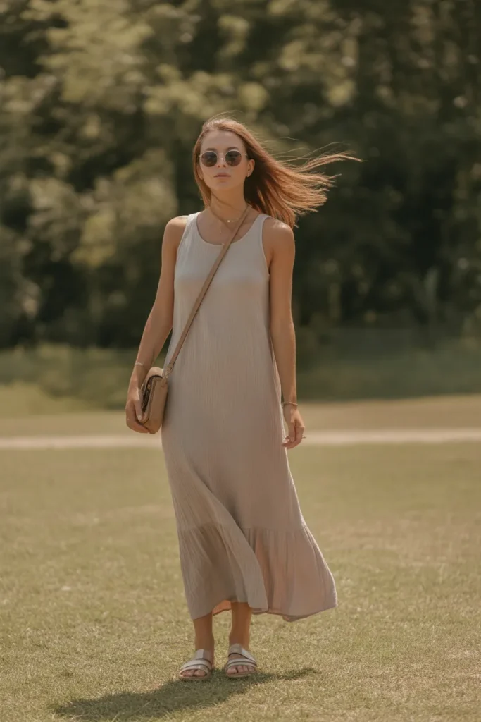 minimalist sleeveless maxi dress in soft PeRlHexkSjuf7QGlv4XhuA APRMQh7ORIaRwGzifdZxuQ
