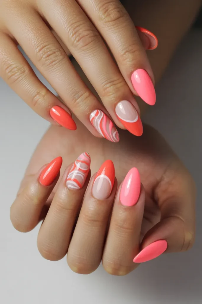 mixed design almond nails combining soli G efcy5TT5SaX3KDKdiWRw pIYz8aLiQ1ew8f9Ygk7wdg