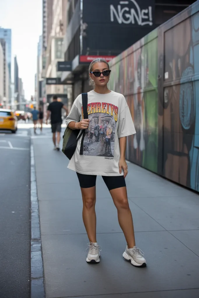 nyc streetwear summer outfit featuring a V4PkbXmDR06FUnjQaL GDw rhiFjwv1REmINslSTlxTVg