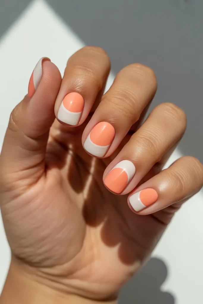 peach and white half moon summer nails o vKkLJSlTSd6Pqfiwyctx4w 0Mx1AnN6TgOEr2GppYxHwA