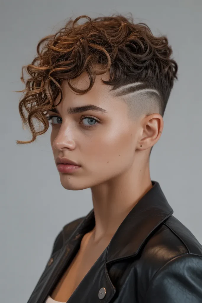 short curly haircut with a subtle underc GAAoLui7TZal9WlpKF p5g 5jYvbol1Twm4qmC68Lu EA