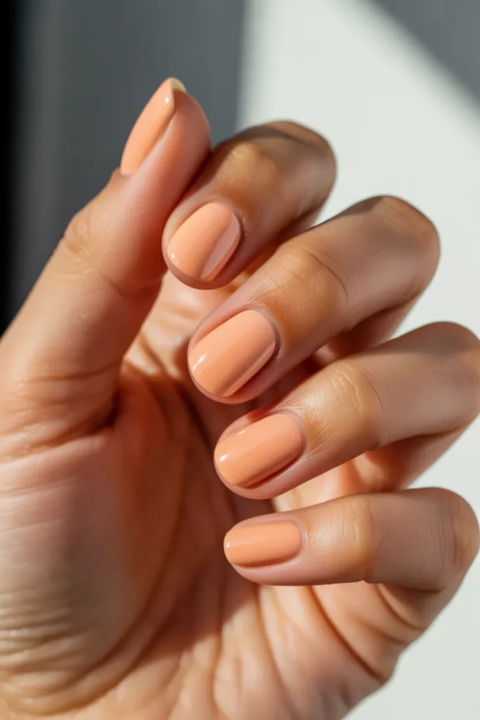 short peach coloured nails with a smooth wjF6sTzUSk6rzr3wSaUd6w J cnYB6DTF 13aod49Y9ZA