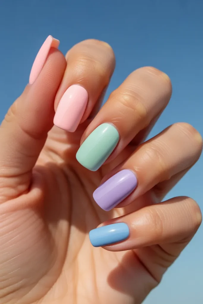 20 Summer Nails Square: Trendy Ideas to Keep Your Nails Chic This Season 10 square nails each painted in different p zVccAqHjSI 9ezMMDqIitQ 6gHMTBgKQbST8snnKHQFMg