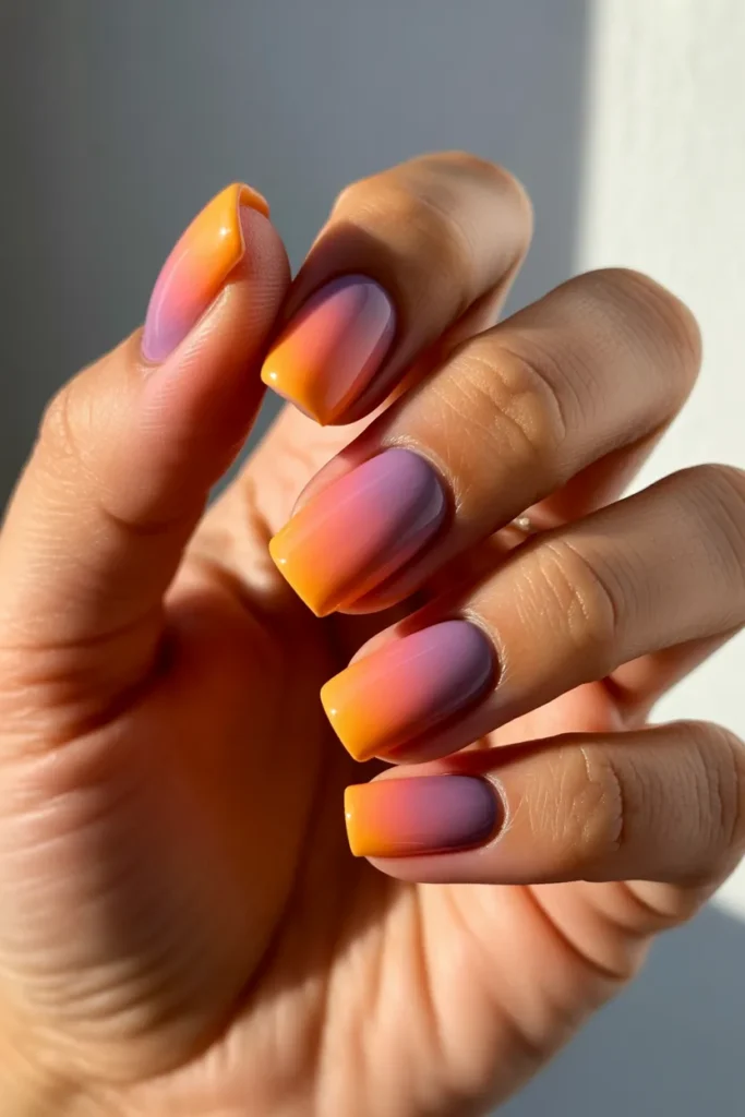 20 Summer Nails Square: Trendy Ideas to Keep Your Nails Chic This Season 16 square nails with sunset inspired gradie q9bmhANwTfqSFicDmtrnGg bLlDfI3SQl 2x g3hlvBQ