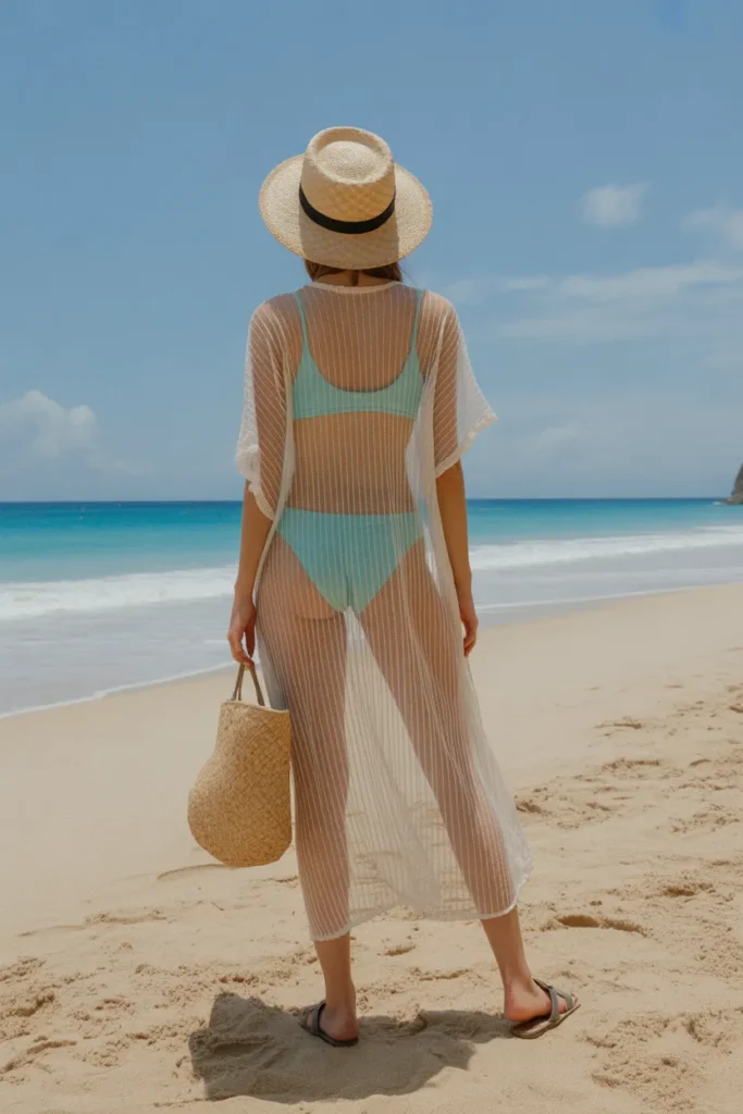 stylish sheer beach cover up worn over a Pi7rshGRSWe4P OAY20nuQ 6 oUwWKISa64vjfOKGTwuQ