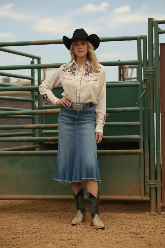 woman wearing knee length denim skirt em oUS88IlnQJOyogyzWZ3qQw h5bD0vwVSimWaq5rzj10yg