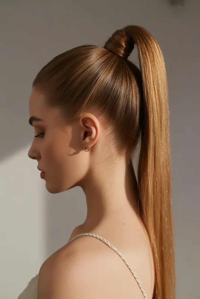 woman with a high sleek ponytail at the WHowvlU SDiz9RPxS6wTzA 38LVMqJTTyC m8fUtzOX3Q