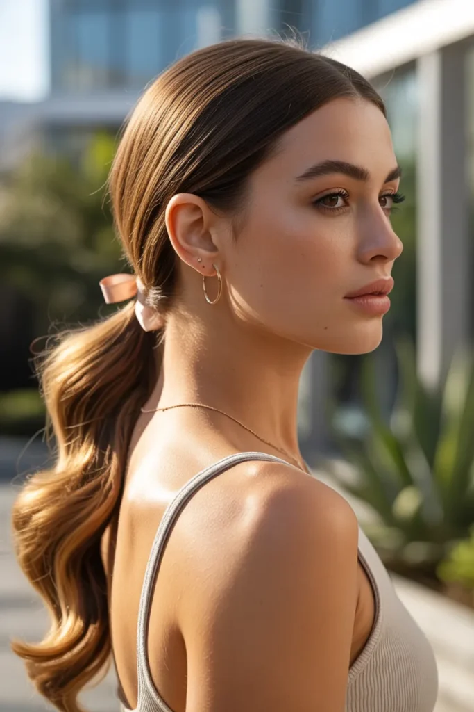 woman with a side positioned sleek ponyt S864ujnCTfiu msMysnBdA dtknB6h5SWaNLQYeTw8IcQ