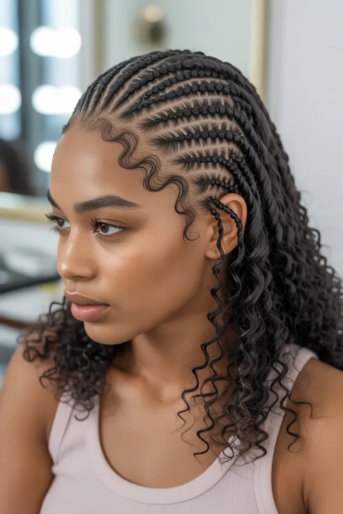 young african woman with feed in cornrow MPlEAOxfSfuDlX1fSbUvsQ 4ncfL4E8TweSxqGfGWTbFQ