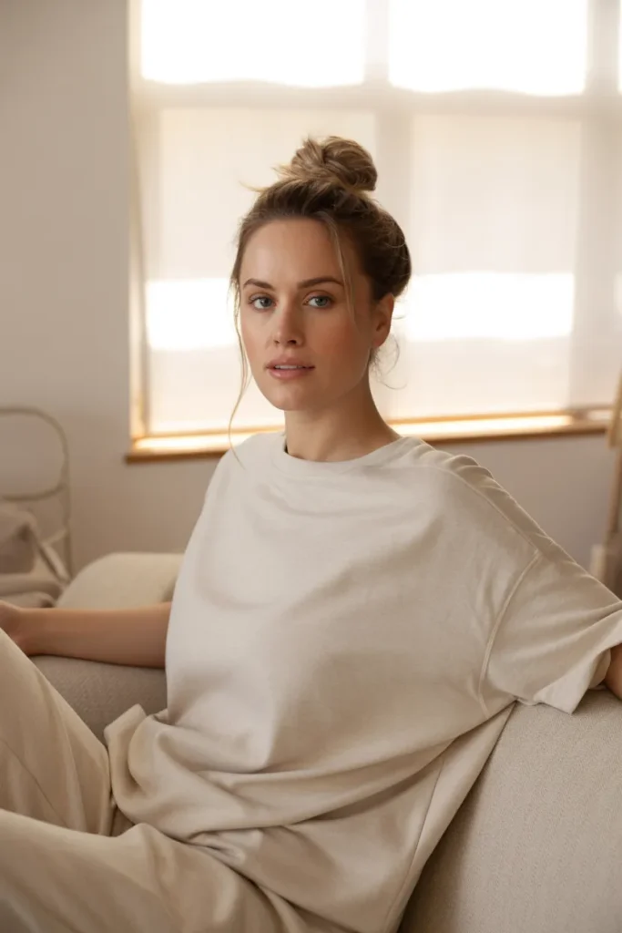 15 Top Knot Bun Styles That Elevate Every Look 15 a casual portrait photograph of a woman dJMWMI2UQxWOTydKwaFY4A tsR csd TL20 eQds M8Pg