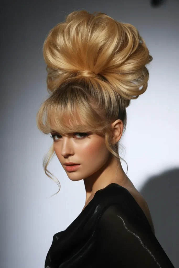 15 Top Knot Bun Styles That Elevate Every Look 10 a glamorous studio portrait showcasing a 9PemAsyyTO XdZ23se7L A 5Ia mzsNQym62XoGCioNkA
