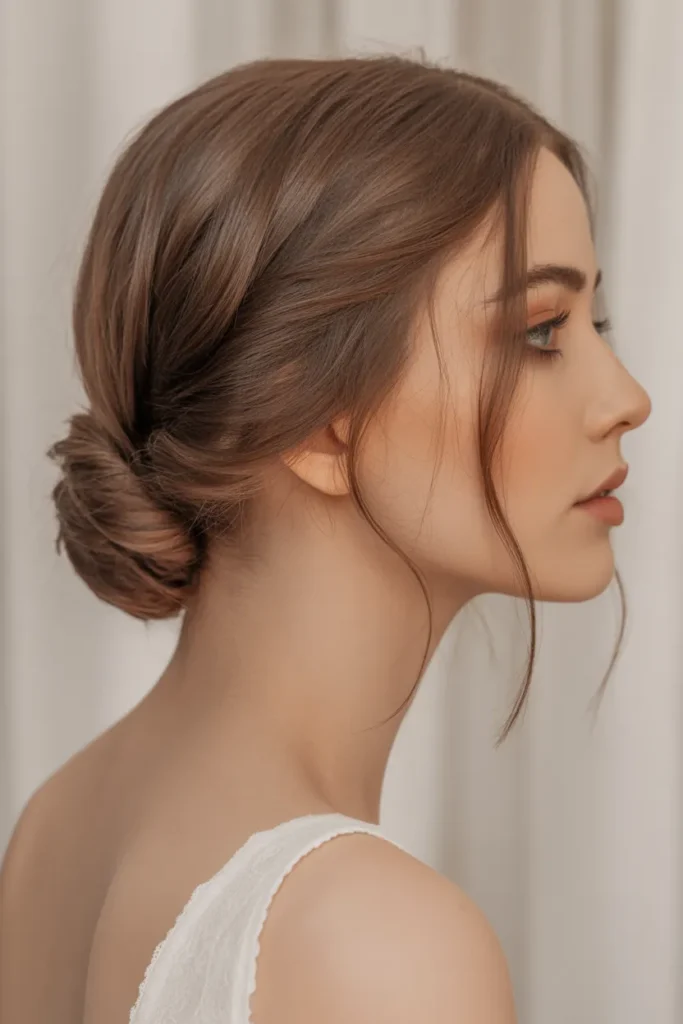 a low french twist hairstyle positioned 6XTrG5uSQ0K55x6Aw62uig TL HedIQSh Q7Mp3 Z8CzQ