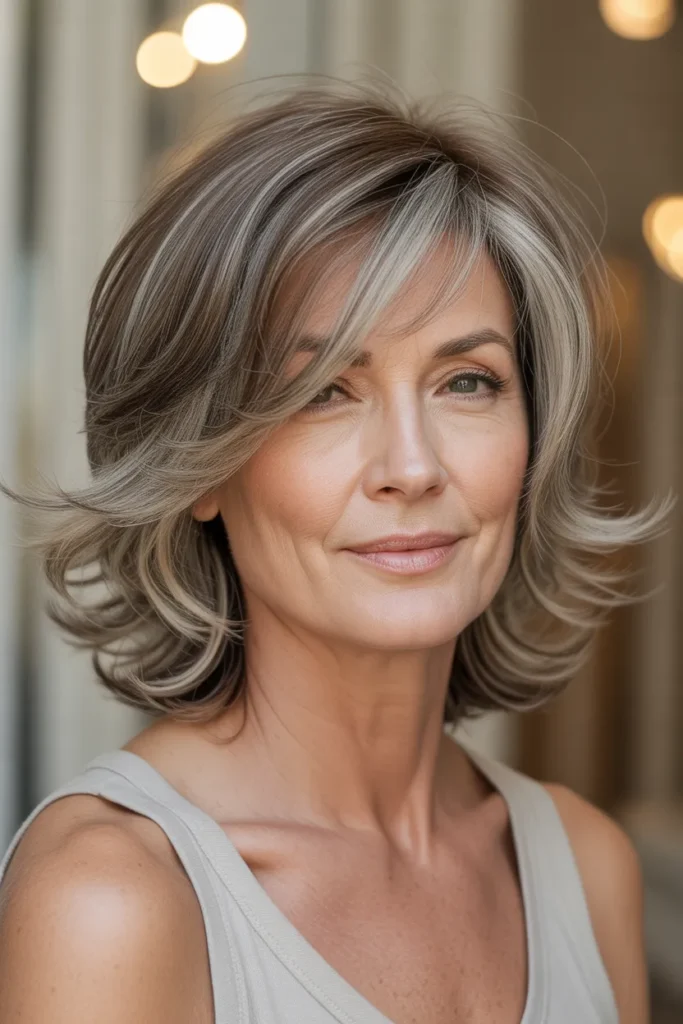 a woman over 50 with feathered shoulder pghKgpfDSR RQF J3QIYBA L1lsFN6EQLOWN Geb1DsWw cover