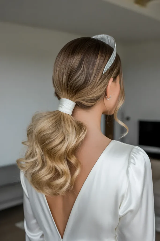 20 Wedding Hair Ideas for Bride: Stunning Styles for Your Big Day 13 bride with voluminous low ponytail wrapp p02SHzfZRbKvtaQjDisfdg 4umGZ9PtQz fu L5D2oWqA