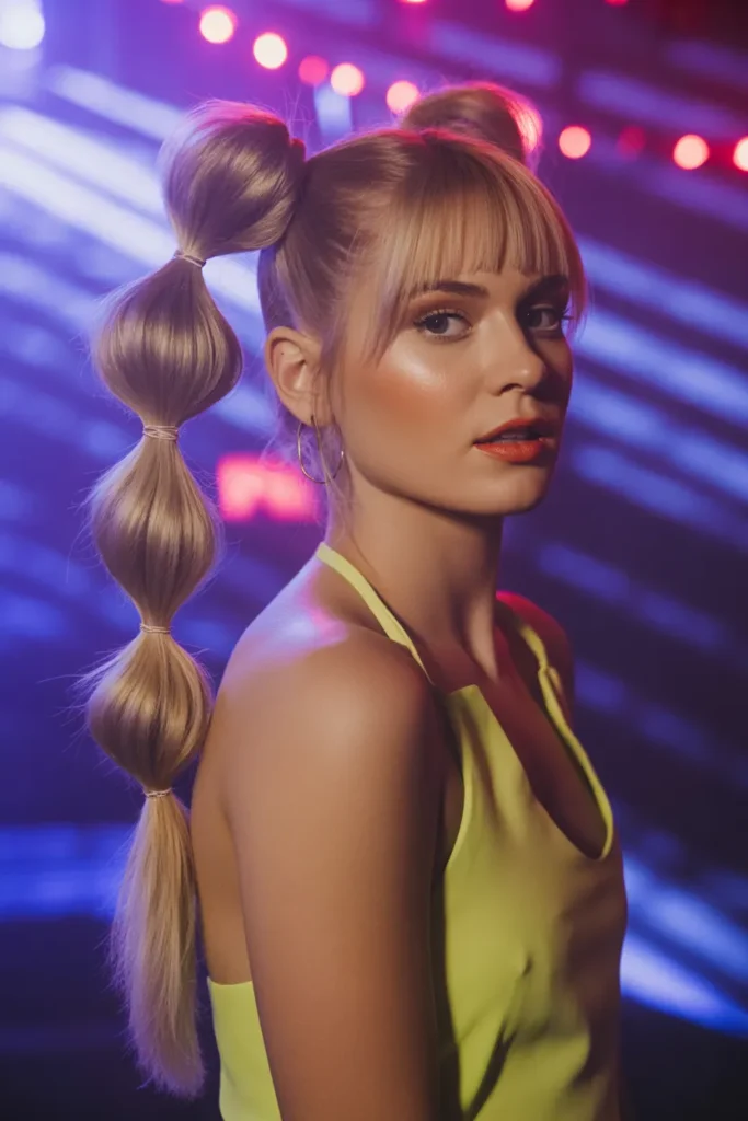 bubble ponytail hairstyle for a trendy 2 3JXWM2dUTIiePuwDHAksLA 5eULCPc S62RXjhCK6wOiQ