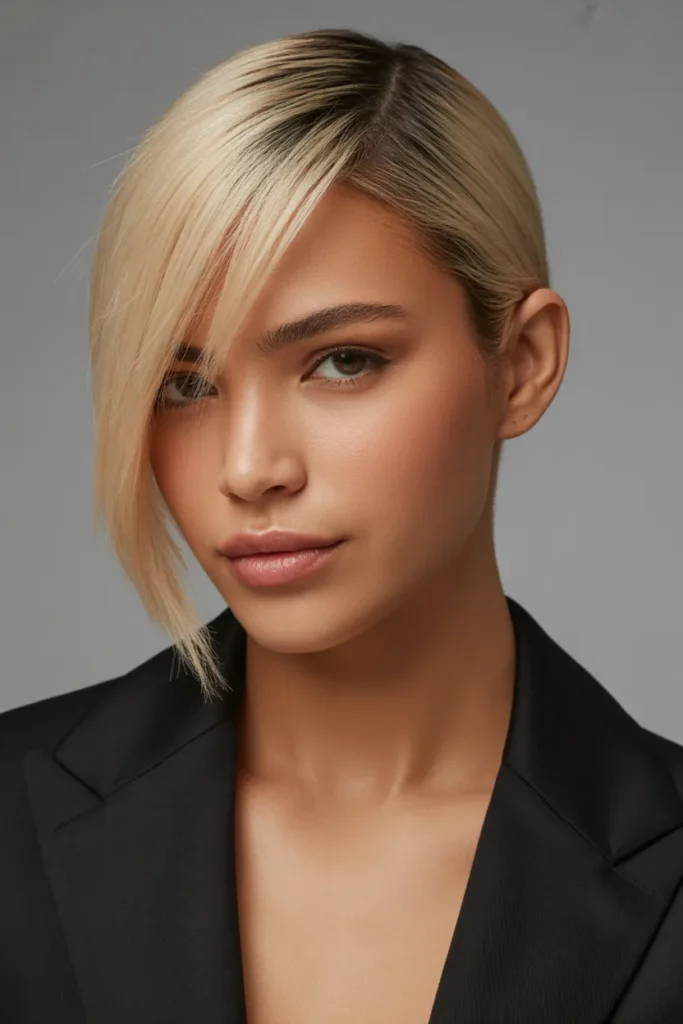 chic side fringe haircut with sleek styl 6JjJG8 SSenOelzfWOlng 2PrUbicDS16rILijKnT52A