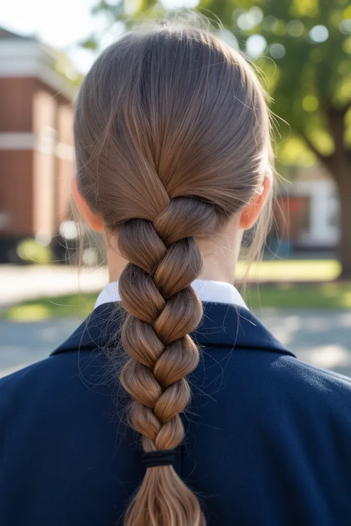 20 Simple Hairstyles for School: Quick, Cute, and Stress-Free 13 close up back view of a neatly done fren qEU5E QlRwaweXINHMkbnA kQahYO9vQpaS5kZYgegXrQ cover
