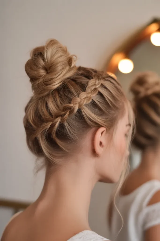 15 Top Knot Bun Styles That Elevate Every Look 6 creative top knot bun with intricate bra UsZYk VTG ot3MbjBbOXw sNSl4hUAQXSe1sThwDdU7g