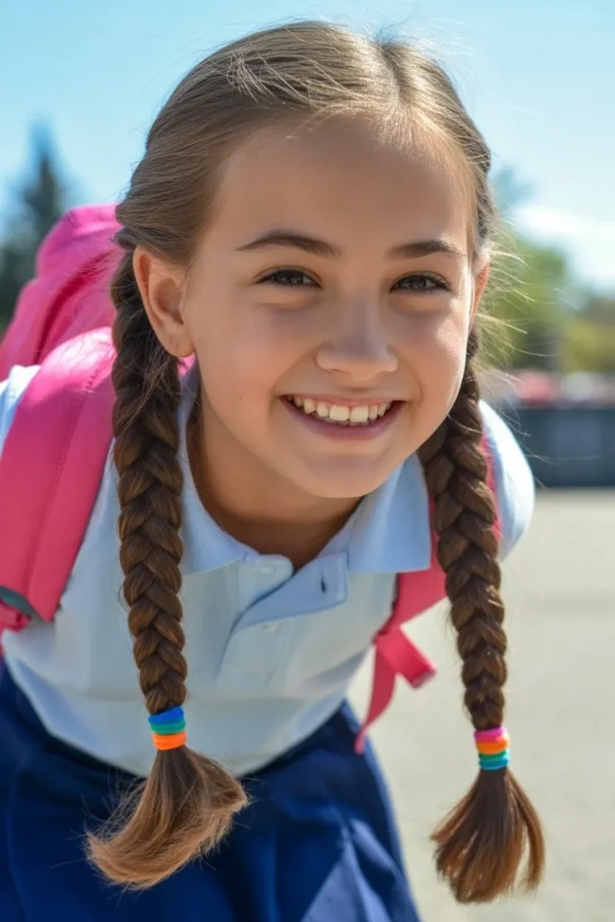 20 Simple Hairstyles for School: Quick, Cute, and Stress-Free 5 cute schoolgirl with two neat pigtail br wqKYTRzJRwyHcqB98PYO A siFrI9G7RXqgpI5h3Iw0tQ cover