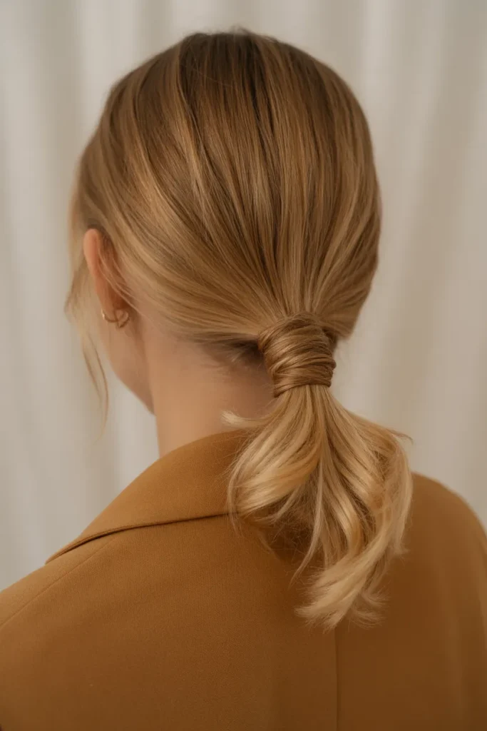 elegant low ponytail hairstyle with a su cZElfGSTcquSox1AyPgJw K8O17WD3TaOgjZkBRL5BkA