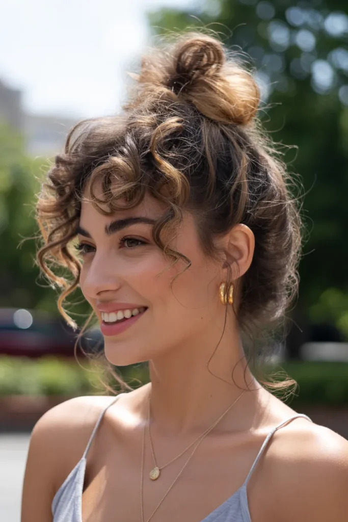 15 Top Knot Bun Styles That Elevate Every Look 8 full playful top knot bun on naturally c iPKL nPTToKxAAJSGH1Xzg sZNn9UDcSrCgUzP5jCD8zw