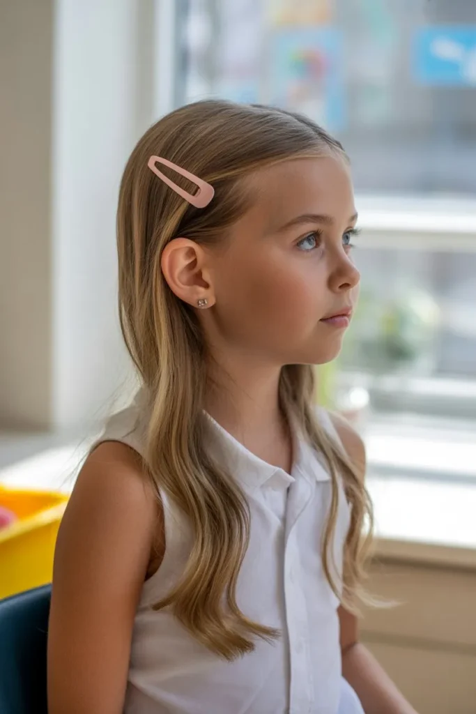 20 Simple Hairstyles for School: Quick, Cute, and Stress-Free 7 girl with long smooth hair styled in hal Mydrg5LIR aZZPUTYb8Ysg fru9I3PFR8SpYN4Nito22A cover