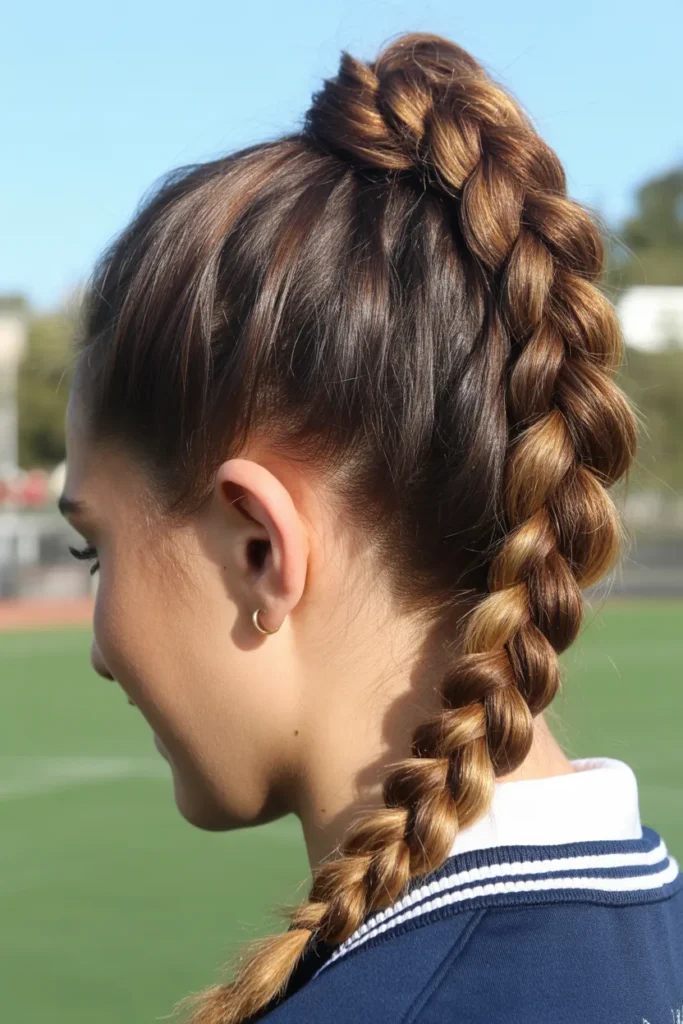 20 School Hairstyles for Girls: Cute, Easy & Practical Ideas for Every School Day 14 high ponytail braided fully and wrapped 0B24WeRNSdubiVdFJybiQg 22lbxTf6RTqA74oG2ePGzA