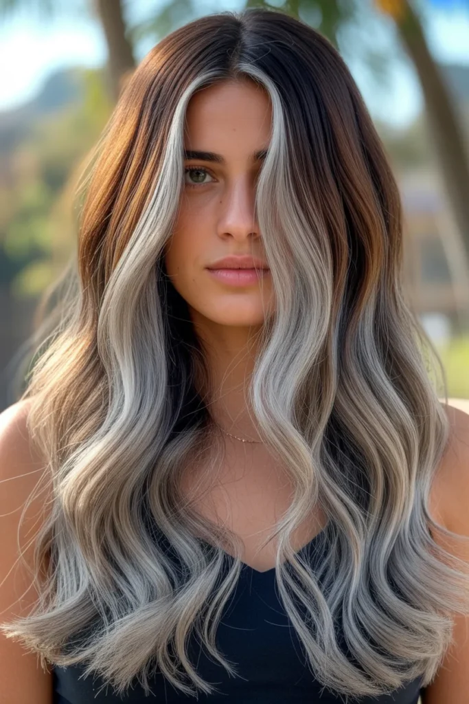 15 Grey Blending Highlights for Brunette Hair: A Modern Hair Transformation Guide 7 long brunette hair with natural brown ro GtHfgvxMQQigh1Q LOpiCQ VB8ukjWRQ61hNqgH2sVyA cover