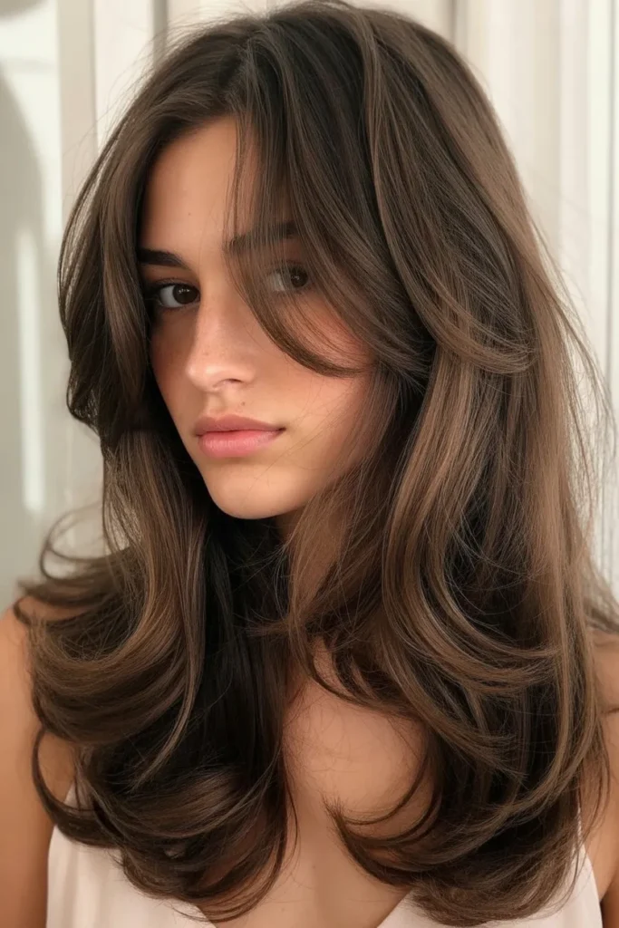 long layered chocolate brown hair with s P8hWswovS6q8sh5hi6YTwg P83NmwaxSlOKaicDd7hskg cover