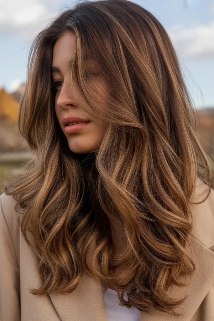 long layered hair with caramel balayage Vh ETFQzRQSJHWhzmQir g SDYKjfpmRaKEzGFFycU99A