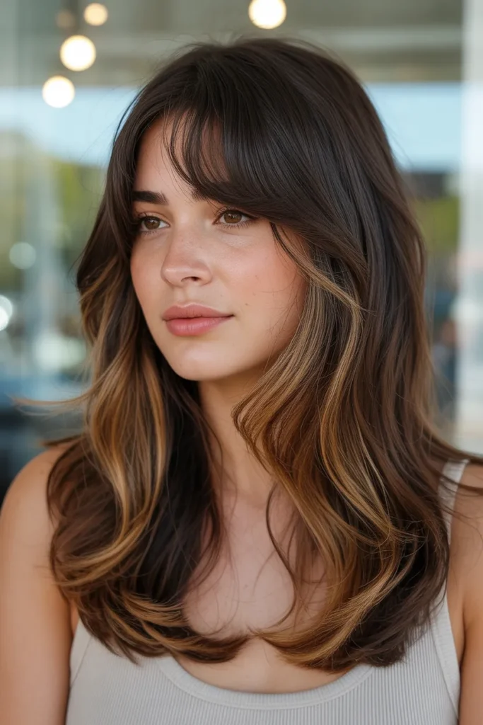 long layered hairstyle with curtain bang FxA1DTYnQ7mR0QuhPrG1zA 0yITjIMtSiCSOnfQhQfWEw cover