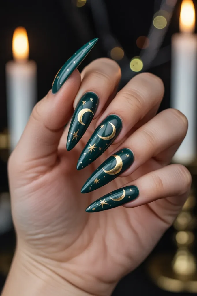 14 Halloween Nails Acrylic Ideas That Are Bold, Spooky & Stylish 13 long stiletto acrylic nails painted in d D8zTlgpuT3alwlh8sH6qvA XSrirRElRPukzOExTnJeCg cover