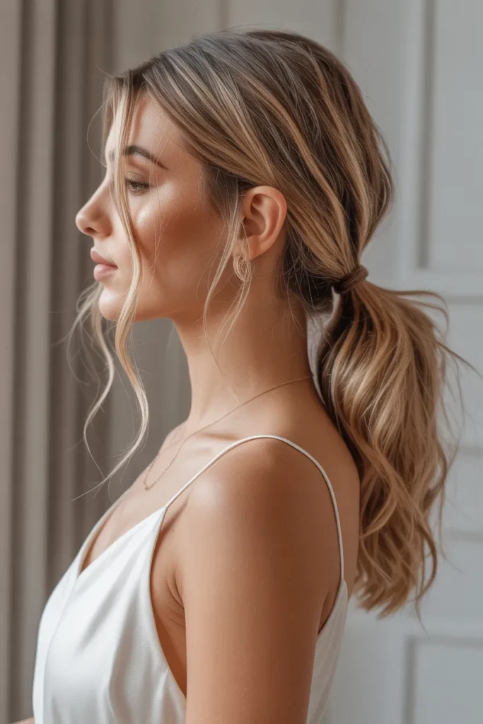 loose low ponytail hairstyle with face f sykuCHPwQ5yulWdJwBE4kA Lz6uwzlQV24 9EBIDG4cA