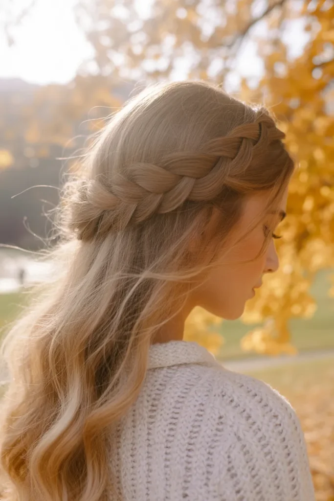 romantic braided crown hairstyle on long c4hqZwmwQdaPcGYOgJQTOA 8ey6XpKySLyT3Ij8w0HZmA