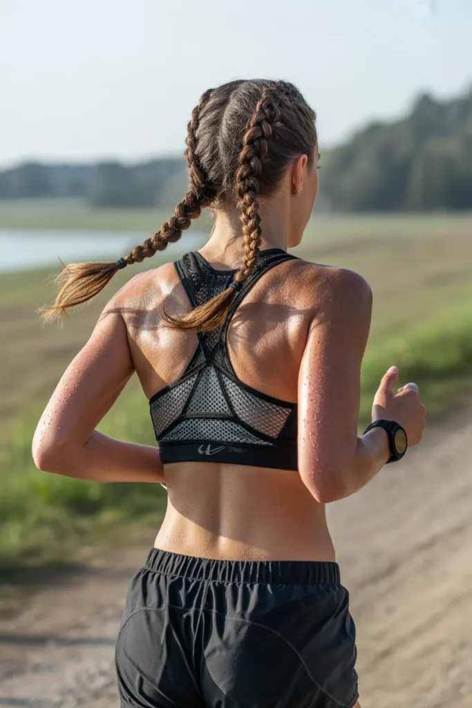 runner with medium length hair styled in 8YI0AoeeSYGh5CNqV0sT2w kKpGYHVKT9edPkcKagFjlQ cover