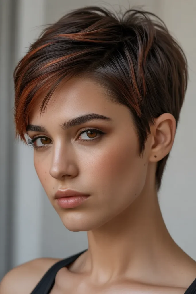 short pixie haircut with dark brown base 7scgH0PVRCq6VokjgYY0kQ qQzZ0VVGQt oD98mQraNmg cover