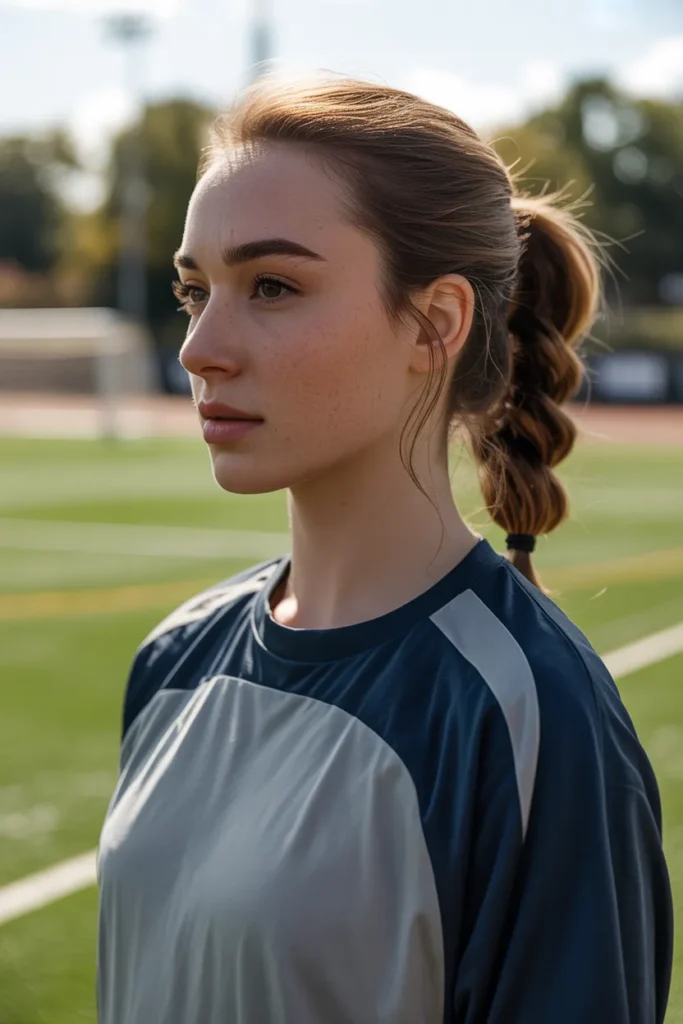 soccer player with hair in a low twisted pxGrPmhURpeL3KPpOSHWgg VlI0ExhjQienNUYJxRxF1w