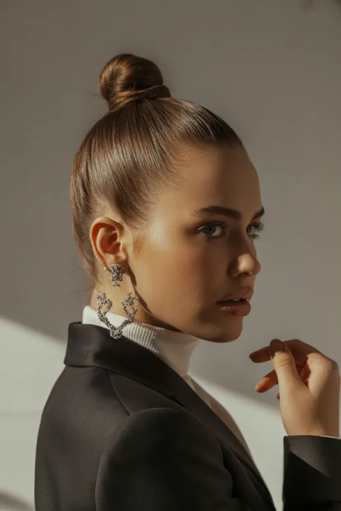 15 Top Knot Bun Styles That Elevate Every Look 4 ultra polished sleek top knot bun hair t pEawMMP9S9K0c f3t7evkg LM7zB6grSoCNtMAKiM KPQ