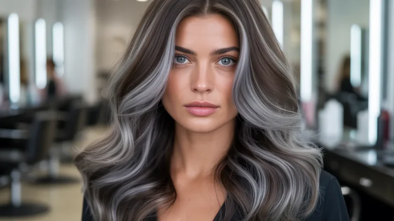 Grey Blending Highlights for Brunette Hair