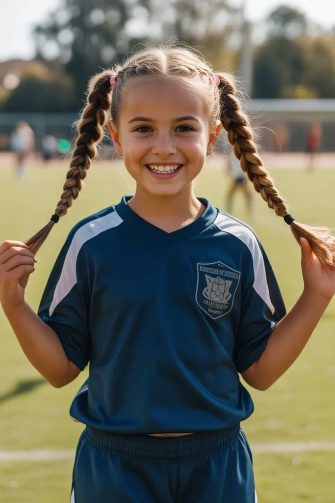 young girl soccer player with hair in tw IdibIitwRtW55EFz4Iih2w i y1odFMSJC3RtBCTruwtw